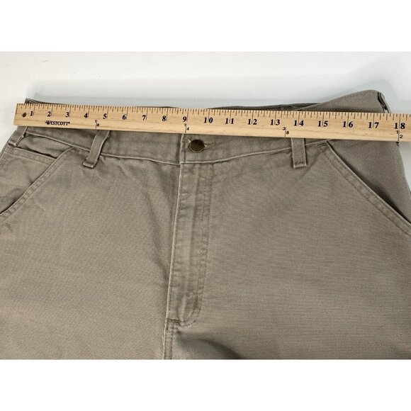 Carhartt Canvas Dungaree Carpenter Work Pants Mens 36x30 Relaxed Desert Duck B11 - Picture 15 of 16